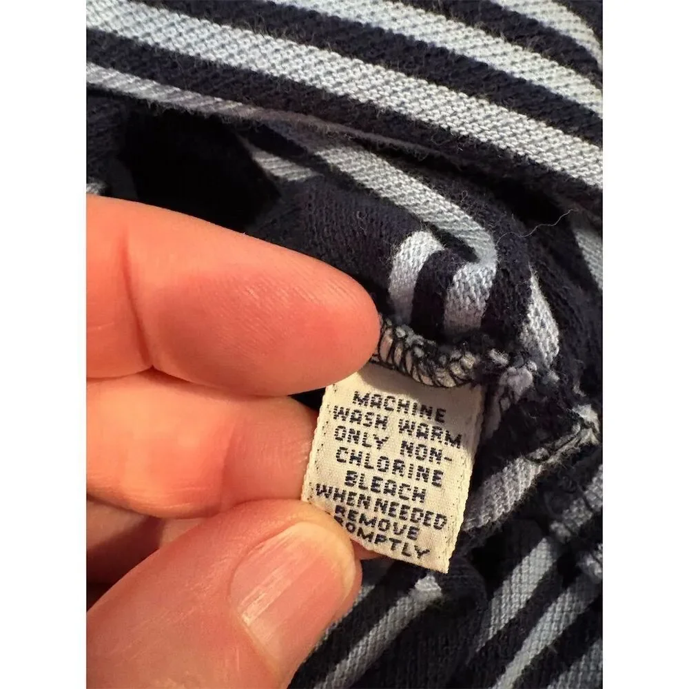 Polo Ralph Lauren Men's Large Blue Striped Short Sleeve Polo Shirt